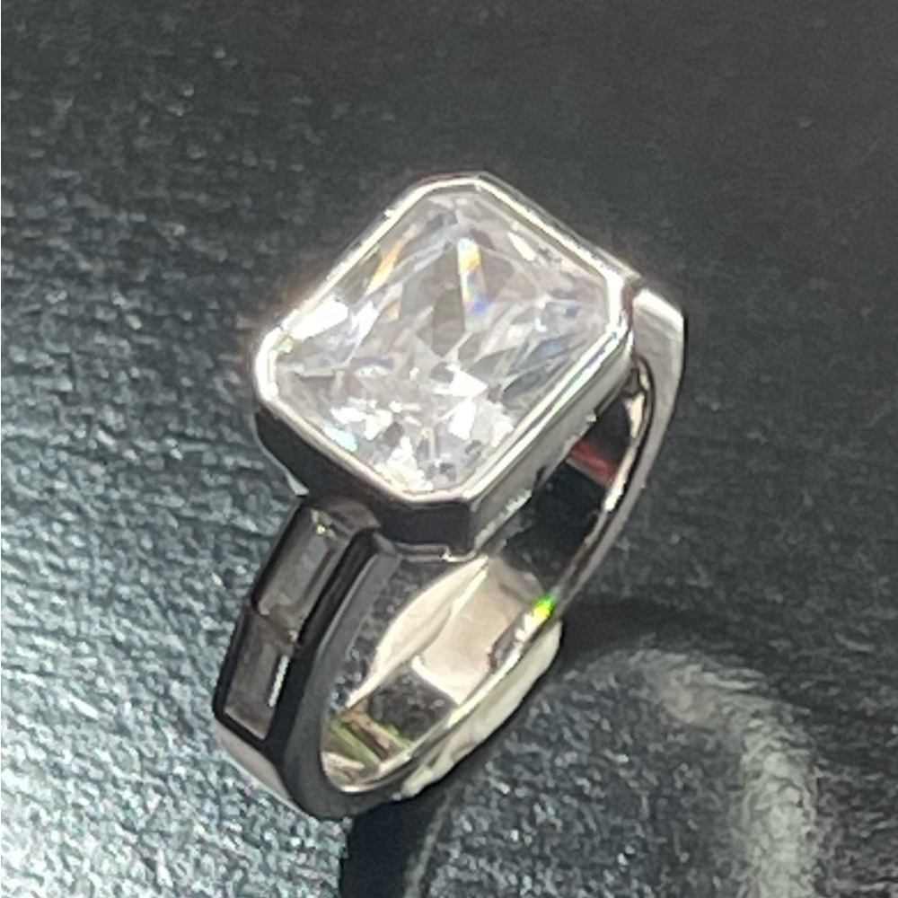 Silver 925 Beautiful Rectangle Style Ring Size 6,… - image 7